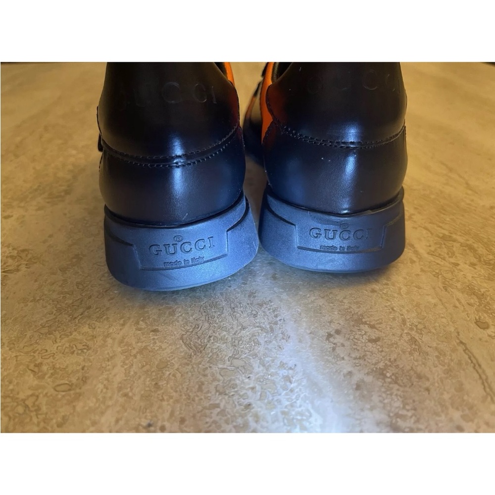 Gucci Women’s Shoes Black Orange Sneakers NWT SAKS FIFTH AVE AUTH 5.5 Leather - Picture 7 of 12